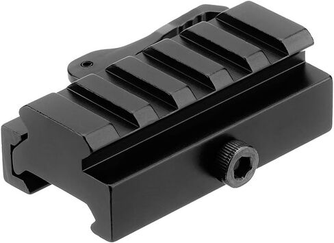 Picatinny Riser Mount، محول حوامل السكك الحديدية المنخفضة مع قفل رافعة QD للإصدار السريع و5 فتحات قضبان Picatinny لمشاهد نطاق الحلقات البصرية، 1/2 بوصة ارتفاع × 2.5 بوصة طول in Kuwait