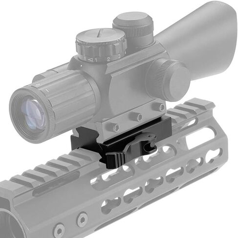 Picatinny Riser Mount، محول حوامل السكك الحديدية المنخفضة مع قفل رافعة QD للإصدار السريع و5 فتحات قضبان Picatinny لمشاهد نطاق الحلقات البصرية، 1/2 بوصة ارتفاع × 2.5 بوصة طول in Kuwait