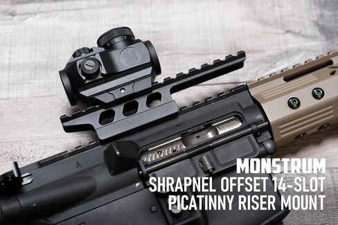 Monstrum Shrapnel Offset Picatinny Riser Mount with Recoil Stop Base | 14 Slot 5 inch | High Profile in Saudi Arabia