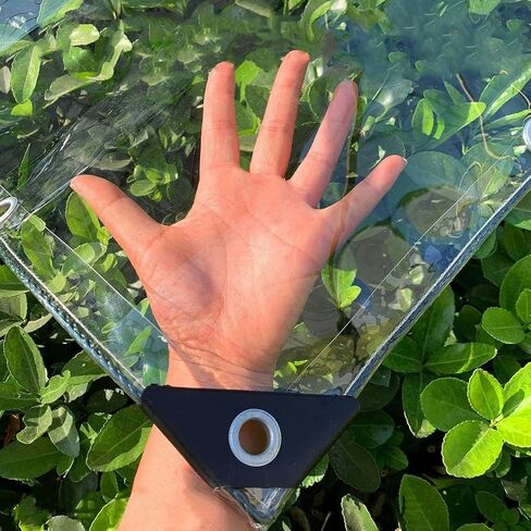قماش شفاف مقاس 6 × 6 أقدام من القماش المشمع البلاستيكي المقاوم للماء في الفناء مع حلقات، قماش سميك مقاوم للتمزق في الهواء الطلق مقاوم للمطر، تباعد الفتحات 12 بوصة، لتغطية نبات الدجاج in Saudi Arabia