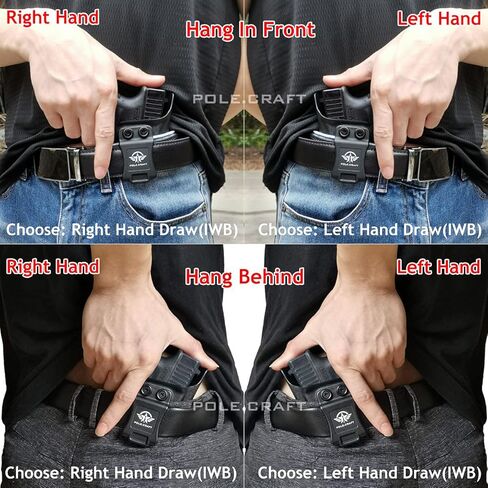 Ruger LCP 380 Holster، IWB Kydex Holster Fit: LCP 380 Auto⎜Inside حزام الخصر - Adj. غير قادر على الاحتفاظ ⎜ غطاء ماج زر ⎜ لا ارتداء ⎜ لا غضب in Kuwait
