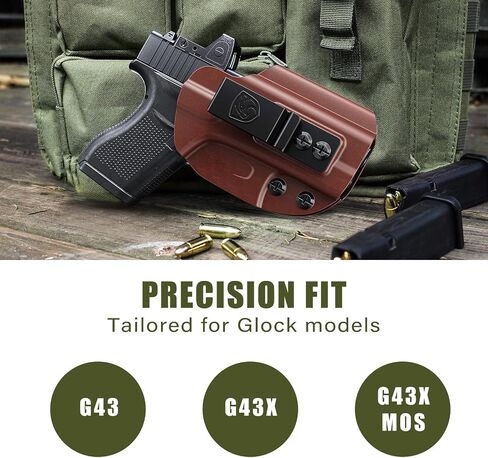 حافظة IWB متوافقة مع Glock 43، 43X، 43X MOS - حافظة حمل مخفية مع مخلب مخفي مثالية للملحق داخل حزام الخصر in Kuwait
