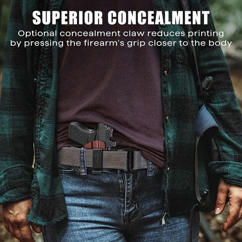 حافظة IWB متوافقة مع Glock 43، 43X، 43X MOS - حافظة حمل مخفية مع مخلب مخفي مثالية للملحق داخل حزام الخصر in Kuwait