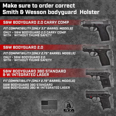 CYA Supply Co. Base IWB حافظة حمل مخفية مملوكة للمحاربين القدامى صنع في الولايات المتحدة الأمريكية - يناسب in Kuwait