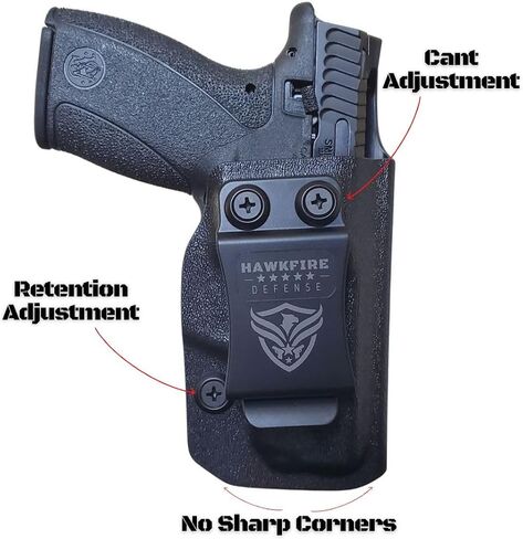 مناسب لحافظة Smith & Wesson Bodyguard 2.0 IWB - حامل مخفي داخل حزام الخصر، مقاس نحيف وآمن، انقر فوق Reholster، تصميم متين وخفيف الوزن - مصنوع بواسطة HAWKFIRE in Kuwait