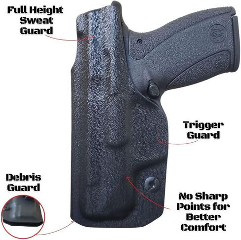 مناسب لحافظة Smith & Wesson Bodyguard 2.0 IWB - حامل مخفي داخل حزام الخصر، مقاس نحيف وآمن، انقر فوق Reholster، تصميم متين وخفيف الوزن - مصنوع بواسطة HAWKFIRE in Kuwait