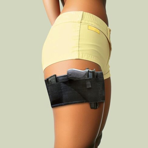 حافظة الفخذ للنساء - حافظة أرجل مسدس مخفية قابلة للتعديل للمسدسات، تناسب عيار صغير الحجم، .380 و.22، - مضادة للانزلاق، سحب سريع، تصميم يمكن استخدامه بكلتا اليدين وأنيق - أسود in Saudi Arabia