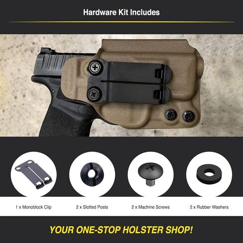 مشبك حزام أحادي الكتلة من DCC - مرفق IWB/OWB لحافظات الحمل المخفية - مقاسات 1.5 بوصة و1.75 بوصة - خيارات رمادي داكن غير لامع وFDE - أدوات التركيب متضمنة - صنع في الولايات المتحدة الأمريكية in Kuwait
