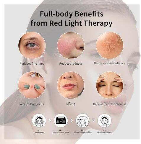 قناع العلاج بالضوء الأحمر للوجه، جهاز العلاج بالضوء LED بـ 7 ألوان، معدات التجميل للعناية بالبشرة المنزلية للوجه والرقبة والجسم (نصف دائرة) in Saudi Arabia