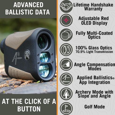 OTX2400B/A 2400yd محدد المدى بالليزر للصيد والرماية والجولف، شاشة OLED حمراء سريعة 0.1 ثانية ودقيقة +/-1 ياردة مع المقذوفات/المقذوفات التطبيقية، الفئة 1 905 نانومتر 0.25 متر، ليزر آمن للعين in Kuwait