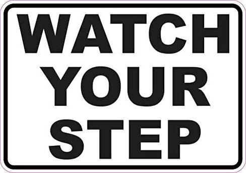 ملصق فينيل من ستيكر توك Watch Your Step، مقاس 5 بوصات × 3.5 بوصات in Kuwait