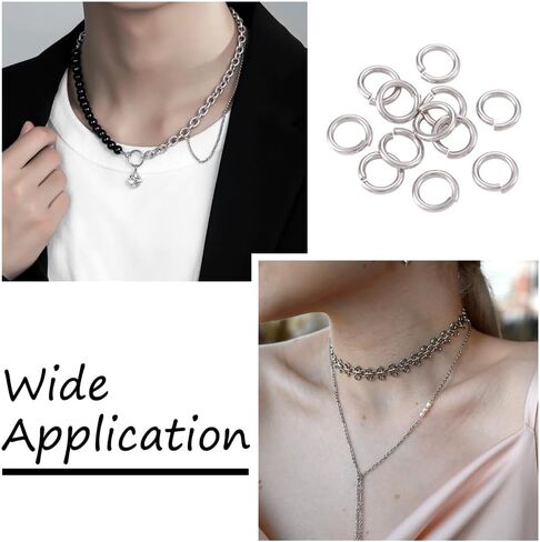 KISSITTY 2000pcs 10mm Stainless Steel Open Jump Rings Connectors 1mm Thick Chainmail Making Jewelry Findings in Kuwait