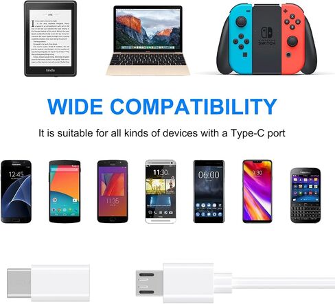 4 حزم محول Micro USB إلى USB C، محول Micro-USB أنثى إلى USB-C ذكر OTG متوافق مع هواتف Samsung Galaxy S10 S9 S8 Plus Note 9 8، MacBook، LG V30 G5 G6، Moto Z2 Play Type-C، الأجهزة اللوحية (أبيض) in Kuwait