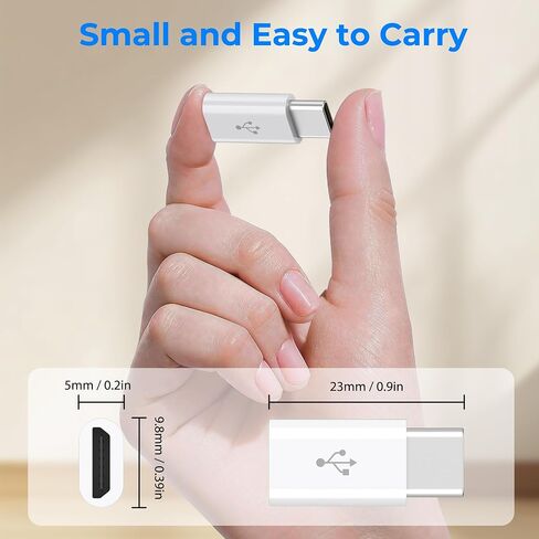 4 حزم محول Micro USB إلى USB C، محول Micro-USB أنثى إلى USB-C ذكر OTG متوافق مع هواتف Samsung Galaxy S10 S9 S8 Plus Note 9 8، MacBook، LG V30 G5 G6، Moto Z2 Play Type-C، الأجهزة اللوحية (أبيض) in Kuwait