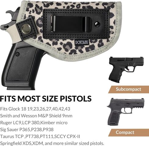 Gun Holster for Women Concealed Carry Holster for Pistols Universal IWB Holster Fits Glock 19 26 43 Springfie XD LC9 & All Similar Handguns in Kuwait