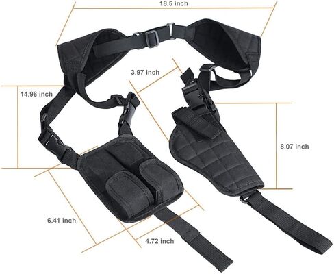 Twod Concealed Carry Shoulder Holster Nylon Cross Harness Vertical Shoulder Holster Adjustable for Most Handguns or Pistol in Saudi Arabia
