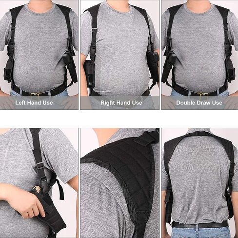 Twod Concealed Carry Shoulder Holster Nylon Cross Harness Vertical Shoulder Holster Adjustable for Most Handguns or Pistol in Saudi Arabia
