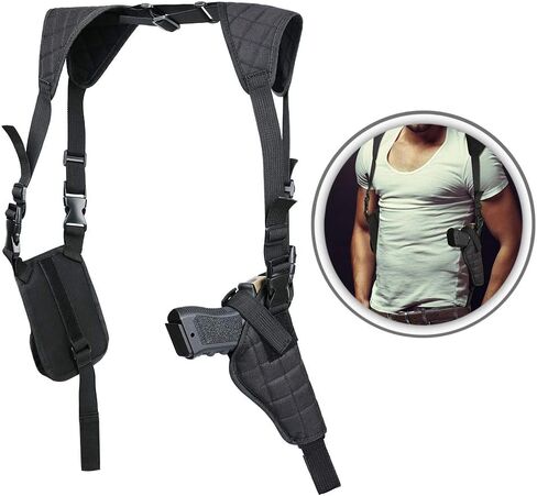 Twod Concealed Carry Shoulder Holster Nylon Cross Harness Vertical Shoulder Holster Adjustable for Most Handguns or Pistol in Saudi Arabia
