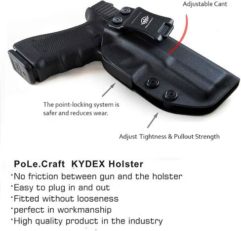 POLE.CRAFT IWB Kydex Holster Fit مخصص: Glock 17 (Gen 1-5) / Glock 22 Glock 31 (Gen 3-4) مسدس - حمل حزام الخصر الداخلي - Adj. عدم القدرة على الاحتفاظ - زر الغطاء المغناطيسي - عدم التآكل - عدم وجود اهتزاز in Kuwait