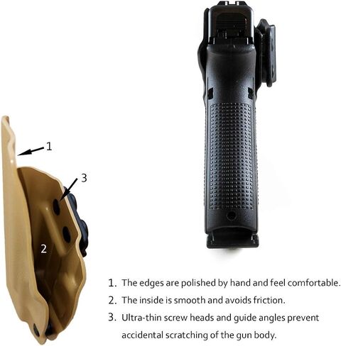 POLE.CRAFT IWB Kydex Holster Fit مخصص: Glock 17 (Gen 1-5) / Glock 22 Glock 31 (Gen 3-4) مسدس - حمل حزام الخصر الداخلي - Adj. عدم القدرة على الاحتفاظ - زر الغطاء المغناطيسي - عدم التآكل - عدم وجود اهتزاز in Kuwait