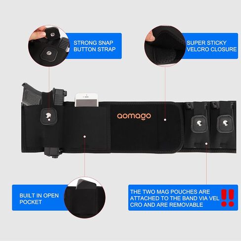 Belly Band Holster for Men Women - Gun Holster for Comfortable Carry Fits Glock, Smith Wesson, Taurus, Ruger, and More-Breathable Neoprene Waistband Holster for Most Pistols and Revolvers in Saudi Arabia