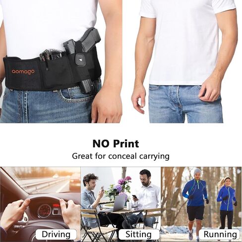 Belly Band Holster for Men Women - Gun Holster for Comfortable Carry Fits Glock, Smith Wesson, Taurus, Ruger, and More-Breathable Neoprene Waistband Holster for Most Pistols and Revolvers in Saudi Arabia
