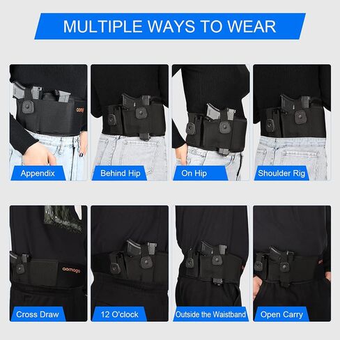 Belly Band Holster for Men Women - Gun Holster for Comfortable Carry Fits Glock, Smith Wesson, Taurus, Ruger, and More-Breathable Neoprene Waistband Holster for Most Pistols and Revolvers in Saudi Arabia