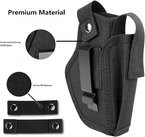 Universal Gun Holster with Mag Pouch for Concealed Carry Inside or Outside The Waistband Pistols Holsters for Right and Left Hand Draw Holster for Men/Women Black in Saudi Arabia