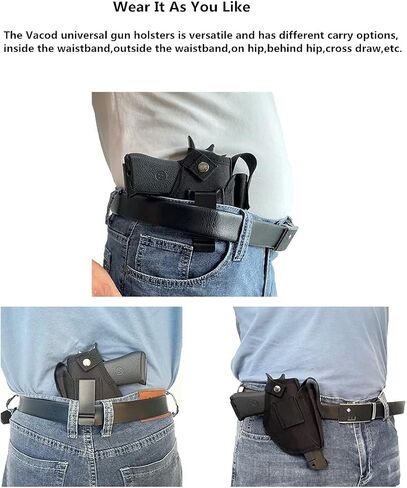 Universal Gun Holster with Mag Pouch for Concealed Carry Inside or Outside The Waistband Pistols Holsters for Right and Left Hand Draw Holster for Men/Women Black in Saudi Arabia