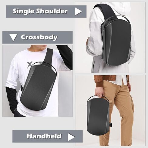 Fashion Sling Bag Compatible With Oculus Quest 2,3,3S/Vision Pro & 2/Elite Strap/BOBOVR S3 PRO/ Kiwi design Battery & ALL SIZE VR Headset Controller Accessories, Crossbody Shoulder Backpack (Black) in Saudi Arabia