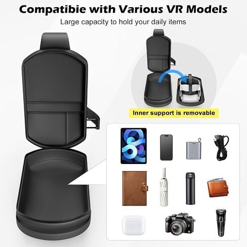 Fashion Sling Bag Compatible With Oculus Quest 2,3,3S/Vision Pro & 2/Elite Strap/BOBOVR S3 PRO/ Kiwi design Battery & ALL SIZE VR Headset Controller Accessories, Crossbody Shoulder Backpack (Black) in Saudi Arabia