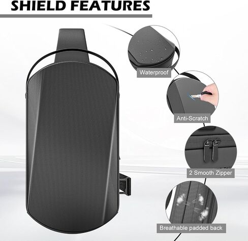 Fashion Sling Bag Compatible With Oculus Quest 2,3,3S/Vision Pro & 2/Elite Strap/BOBOVR S3 PRO/ Kiwi design Battery & ALL SIZE VR Headset Controller Accessories, Crossbody Shoulder Backpack (Black) in Saudi Arabia