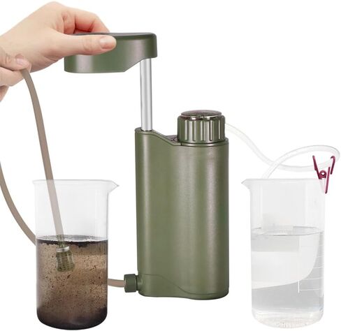 Portable Filter Hand Pump with Carbon 0.01 Micron Water Filter 6 Filter Stages for Emergencies Outdoors in Saudi Arabia