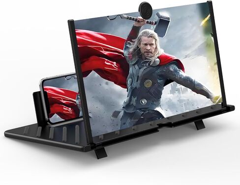 20" Screen Magnifier for Smartphone,3D HD Screen Enlarger for Movies, Videos, and Gaming,Screen Magnifier with Adjustable Angle Design Amplifier Desktop Magnifying for Seniors Reading(Black, 20 Inch) in Kuwait