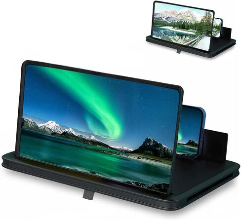 Screen Magnifier for Cell Phone, 2026 New 3D HD Magnifing Screen Enlarger Projector for Movies Videos and Gaming, Foldable Phone Stand Holder with Screen Magnifier Compatible with All Phones (10 in) in Saudi Arabia