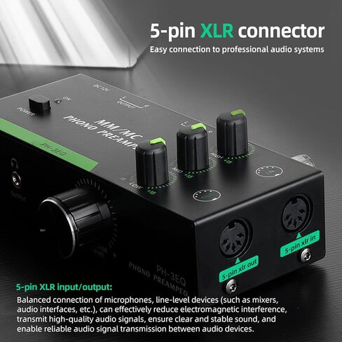 مم | MC Phono Preamp، مضخم فونوغراف استيريو صغير احترافي لمشغل تسجيل القرص الدوار، لعشاق الموسيقى (قابس أمريكي (تيار متردد 120 فولت 60 هرتز)) in Saudi Arabia