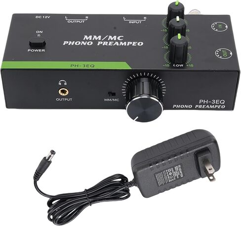 Phono Preamp للقرص الدوار، إدخال وإخراج XLR ذو 5 سنون، كسب قابل للتعديل بثلاثة مستويات، التحكم في الجهير والصوت الثلاثي، صوت منزلي لـ MM وMC، مشغل تسجيل الفونوغراف. (الولايات المتحدة التوصيل 100-240 فولت) in Kuwait