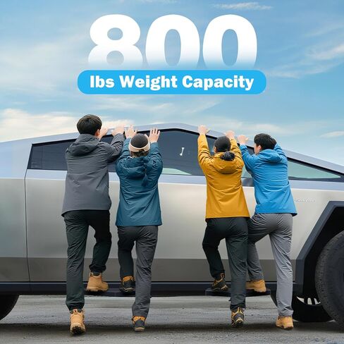2pcs ألواح تشغيل متوافقة مع تسلا cybertruck-سعة تحميل 800 رطل ، خطوات جانبية من الصلب الكربوني الثقيلة مع تصميم مضاد للانزلاق في جميع الأحوال الجوية ، التثبيت على البراغي ، ملحق على الطراز المجوف in Saudi Arabia