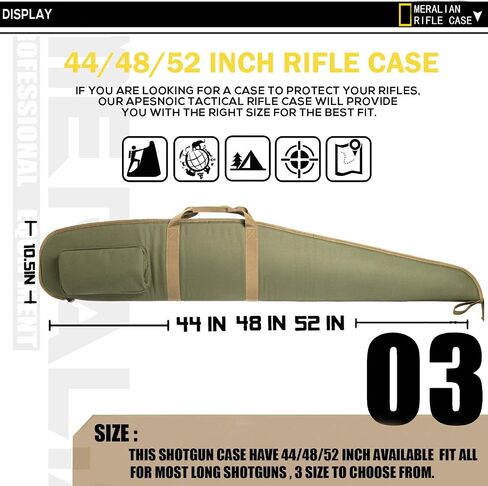 44/48/52 Inch Soft Rifle Case, Shotgun Case for Rifles | Water-Resistant Shotgun Carrying Bag for Firearm Storage, Transportation and Adjustable Shoulder Sling in Saudi Arabia