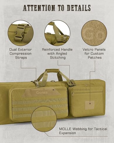 Gonex Double Rifle Case Soft Bag 36"/42'', Tactical Long Gun Backpack with Lockable YKK Zippers, Multi-Pocket Storage, 3-Way Carry, Durable Outdoor Gear Bag in Saudi Arabia