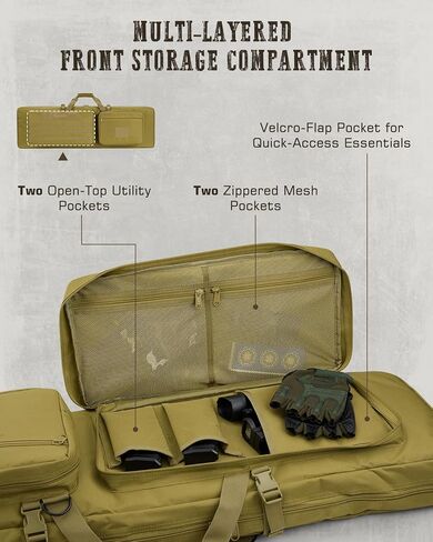 Gonex Double Rifle Case Soft Bag 36"/42'', Tactical Long Gun Backpack with Lockable YKK Zippers, Multi-Pocket Storage, 3-Way Carry, Durable Outdoor Gear Bag in Saudi Arabia