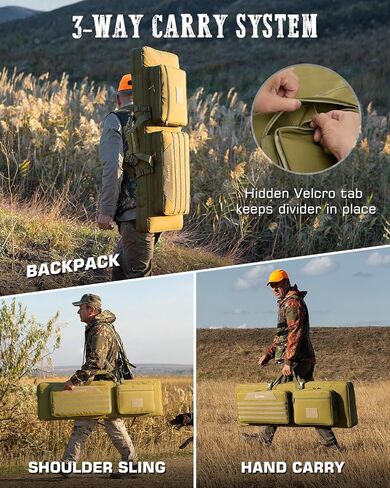 Gonex Double Rifle Case Soft Bag 36"/42'', Tactical Long Gun Backpack with Lockable YKK Zippers, Multi-Pocket Storage, 3-Way Carry, Durable Outdoor Gear Bag in Saudi Arabia