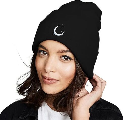 Funny Ghost Knit Beanie Hats for Men and Women, Black Goth Cool Winter Skull Knit Hat in Saudi Arabia