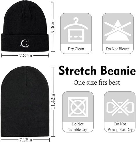 Funny Ghost Knit Beanie Hats for Men and Women, Black Goth Cool Winter Skull Knit Hat in Saudi Arabia