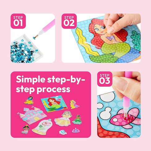 Klever Kits 16 Projects Gem Painting, Kids Diamond Gem Painting Kit with 5D Gem, Arts and Crafts for Girls Ages 6-12, Gem Craft Activities Kits, Premium Art Gift Ideas for Girls Ages 6, 7, 8+ in Kuwait