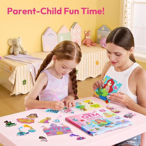 Klever Kits 16 Projects Gem Painting, Kids Diamond Gem Painting Kit with 5D Gem, Arts and Crafts for Girls Ages 6-12, Gem Craft Activities Kits, Premium Art Gift Ideas for Girls Ages 6, 7, 8+ in Kuwait