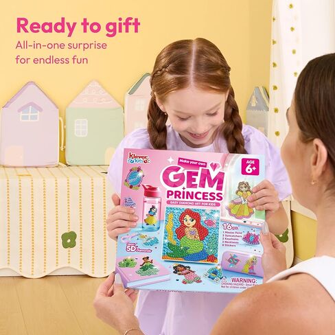 Klever Kits 16 Projects Gem Painting, Kids Diamond Gem Painting Kit with 5D Gem, Arts and Crafts for Girls Ages 6-12, Gem Craft Activities Kits, Premium Art Gift Ideas for Girls Ages 6, 7, 8+ in Kuwait