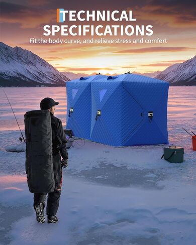 GarveeHome Pop Up Ice Fishing Tent for 3-4 People, Portable Insulated Hub Shelter with Windproof Design, 210d Oxford Fabric Winter Shelter Includes Anchors & Bag in Saudi Arabia