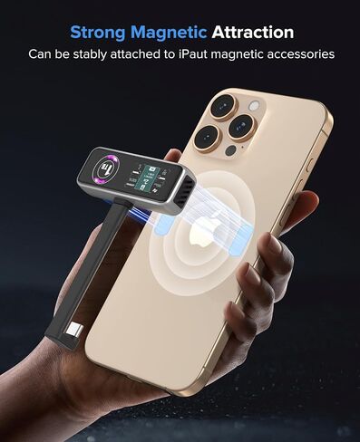 ZIKE Z791C Magnetic Portable SSD 1 TB, External SSD Built-in Fan, 4K 120fps ProRes Video Recording, USB3.2 Gen2 up to 990MB/s, Supports PD3.0 Port 27W Charging Compatible with iPhone 17/16/15 in Kuwait