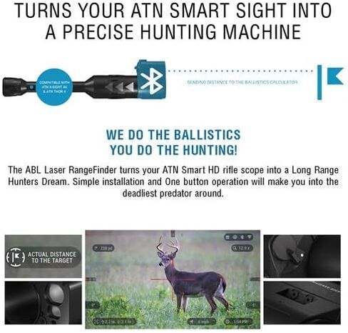 جهاز تحديد المدى بالليزر ATN ABL (الليزر الباليستي المساعد) | بسيطة وسريعة التركيب، عناصر تحكم ذكية عبر البلوتوث، عمر بطارية يزيد عن 12 ساعة in Kuwait